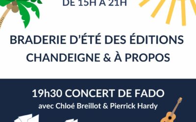 Mercredi 3 juillet 2024 de 15h à 21h –  Braderie Chandeigne et À Propos & concert de fado, rue Tournefort –  Paris