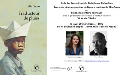 Jeudi 20 mars 2025 à 18h30 – Lancement de « Traducteur de pluies » de Mia Couto à la Fondation Gulbenkian – Paris